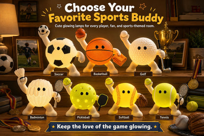 🏆 All-Star Sports Night Light Buddy | Cute LED Lamp for Bedrooms, Desks & Trophy Shelves