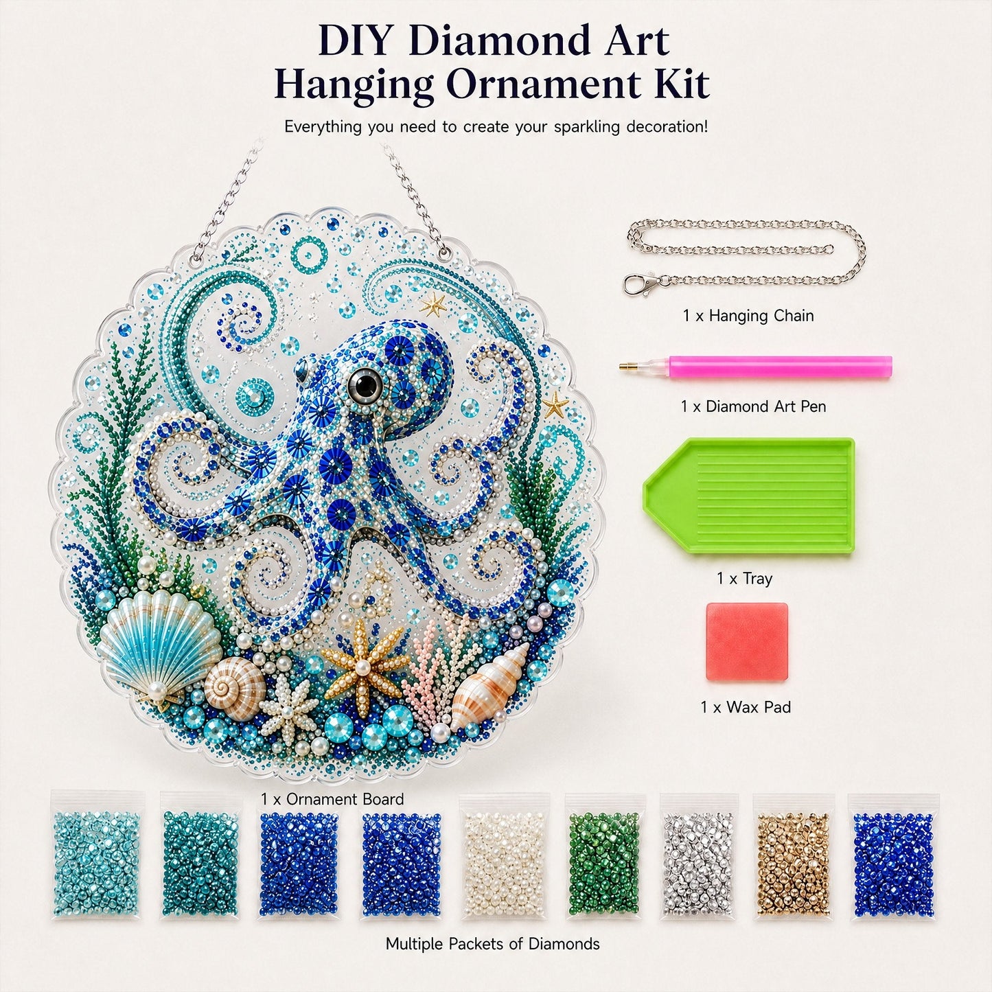 🌊Ocean Pearl Art DIY Hanging Ornament Kit