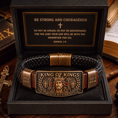 💯✝️ King of Kings Faith Bracelet – Adjustable Christian Wristband Gift