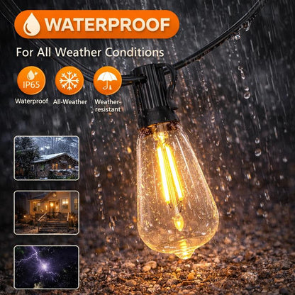5M Solar String Lights, Light Sensor Activated (Day Charge/Night Auto On), Waterproof & Shatterproof, 8 Modes with Dusk to Dawn and Dimmable