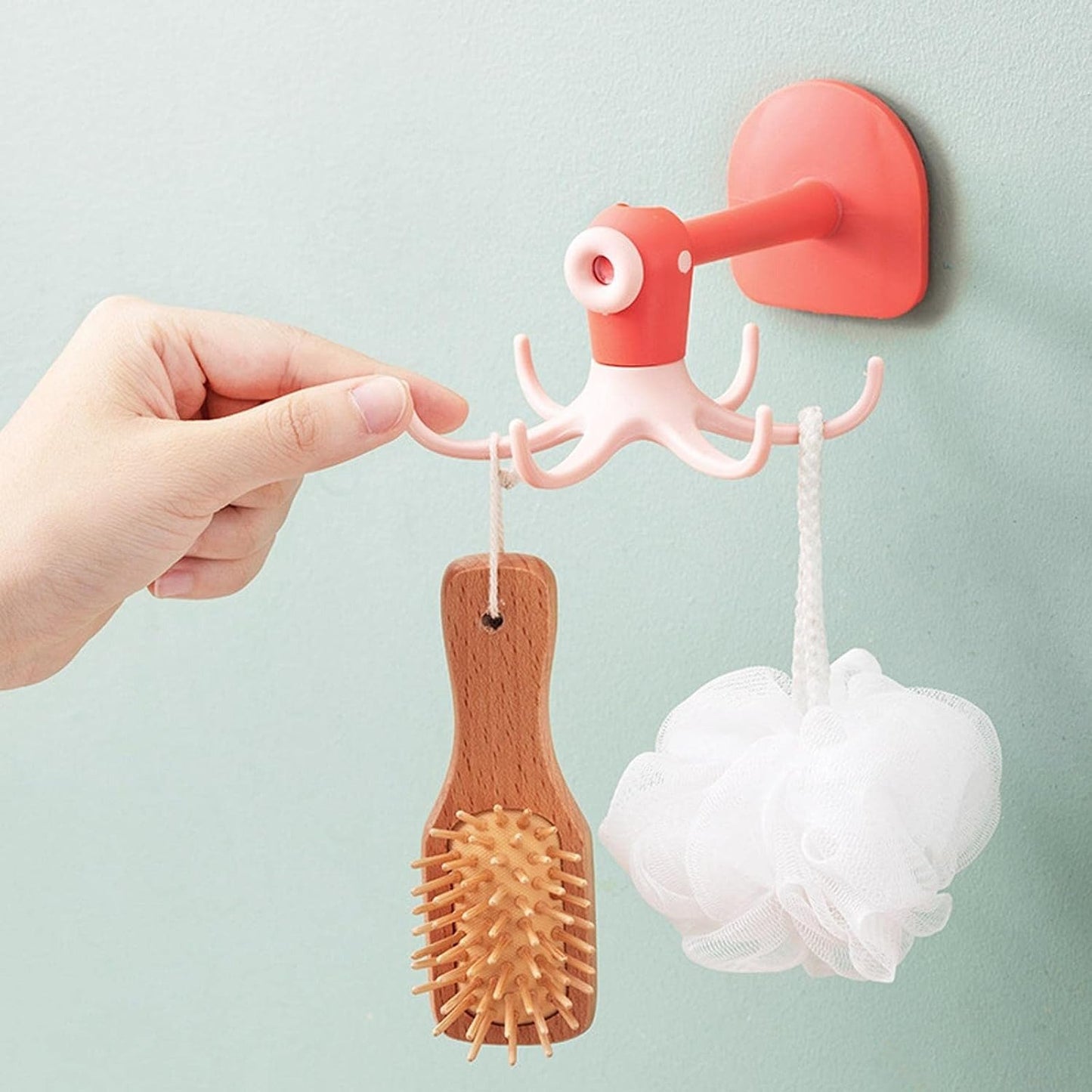 🪝Drill-free 360° rotating octopus hook🐙