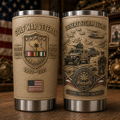 🔥 Last Day Promo: 49% OFF-🇺🇸 Gulf War Veteran Desert Shield & Desert Storm Tribute Tumbler