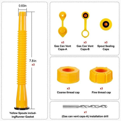 🔥HOT SALE🔥 Universal Gas Can Spout Replacement Kit — Flexible Leak-Proof Nozzle, Fits 1–10 Gal Cans