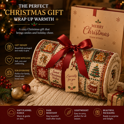 ✨ Christmas Cozy Nights Blanket – Warm Holiday Fleece Throw