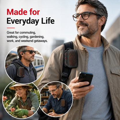 M3 Portable Bluetooth Speaker, TWS Stereo Sound, IPX7 Waterproof, Magnetic Clip-On Wearable Speaker