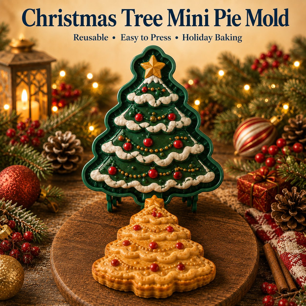 🎄 9-Design Christmas Mini Pie Mold Collection | Reusable Embossed Molds for Shaping Detailed Santa, Snowman, Reindeer, Tree & Holiday Pies 🥧✨