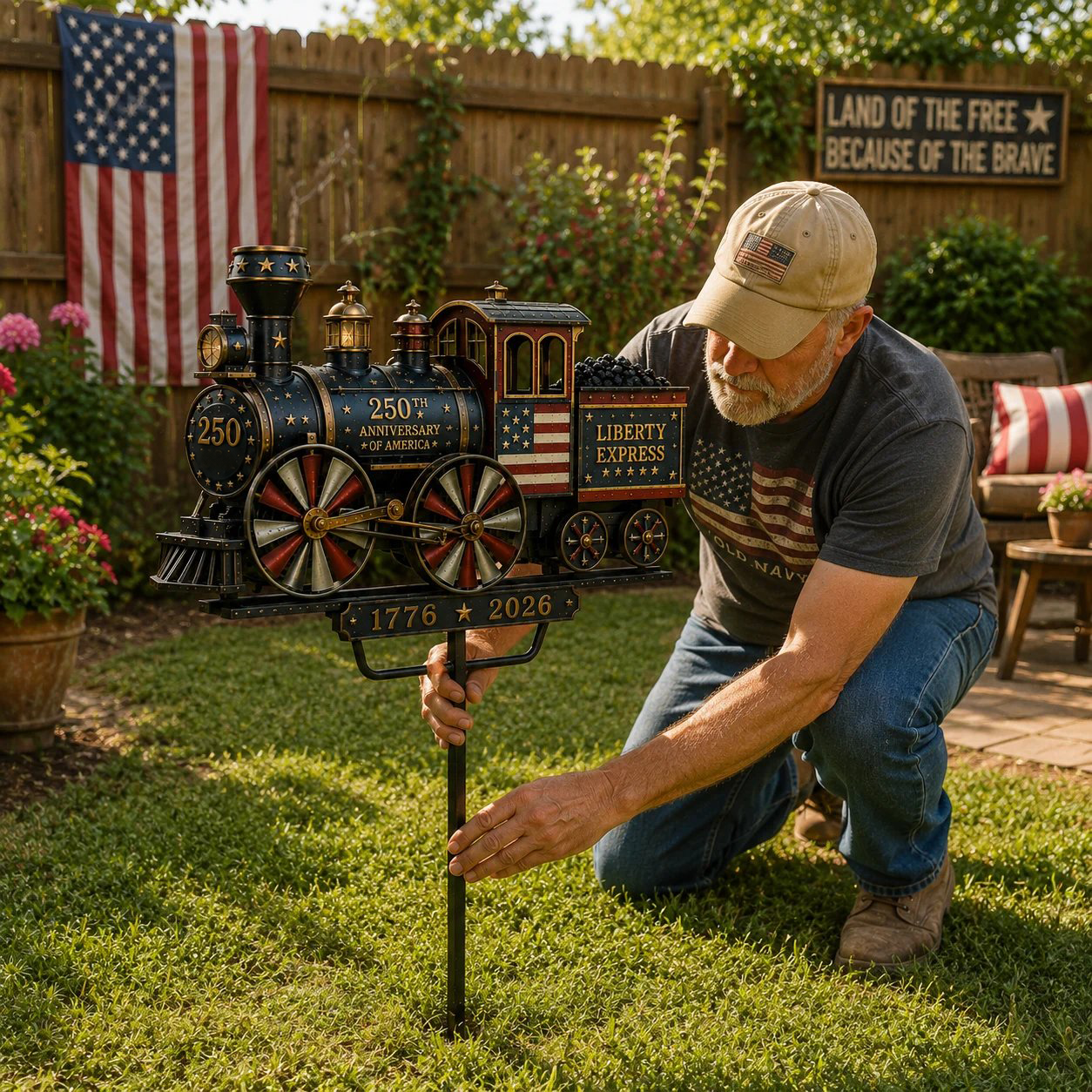 🔥Limited time 55% OFF🔥🚂USA 250 “Liberty Express” Train Garden Wind Spinner -✈️ (Free Delivery Fee)