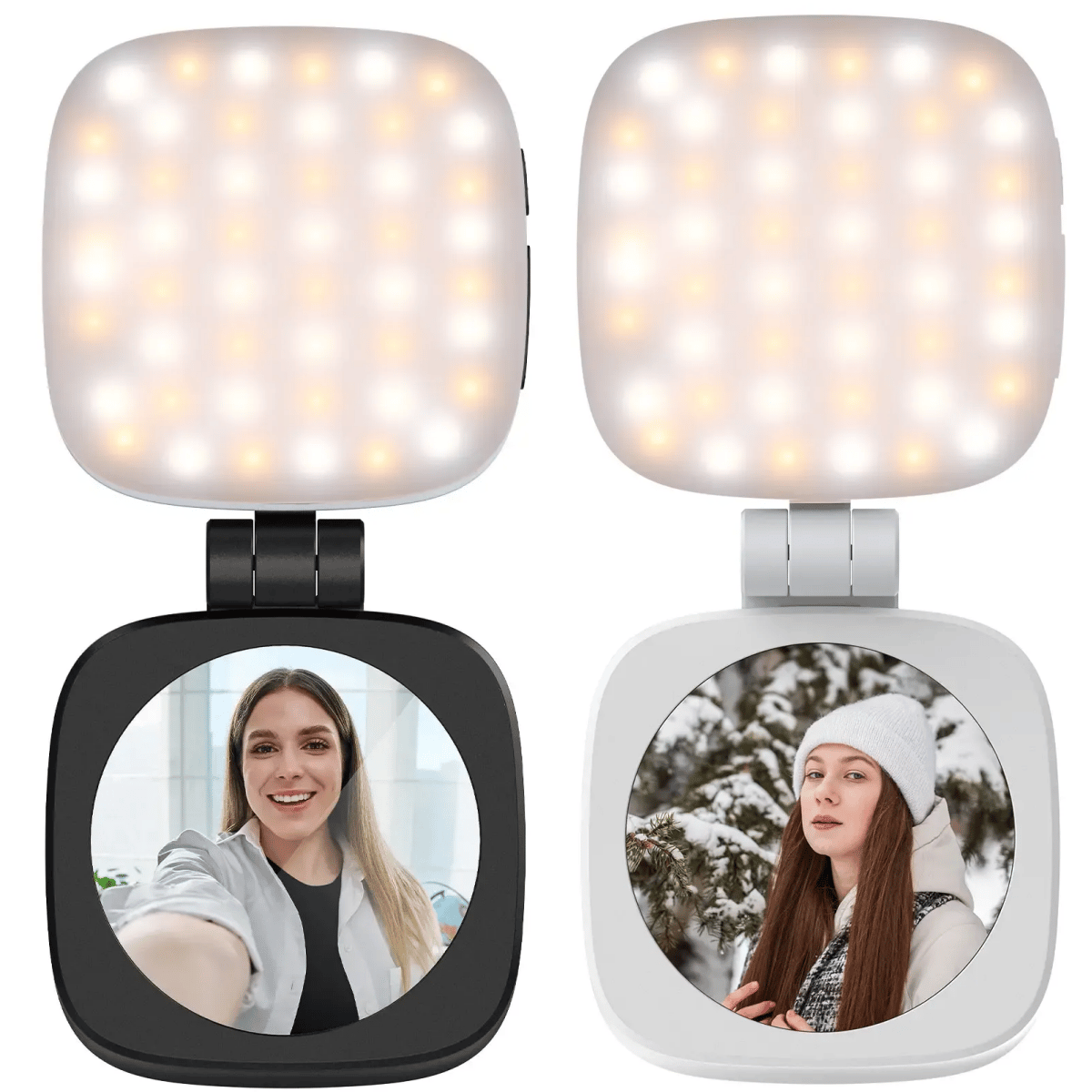 💖Magnetic Selfie Light for MagSafe iPhone – Foldable LED Ring Light with Mirror & Stand 📱💡