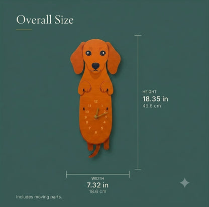 Swing Tail Dachshund Wooden Wall Clock 🐶
