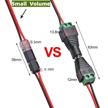 🔌Solderless Wire Connector – Compact Plug for LED Strips & 18–22 AWG Cables