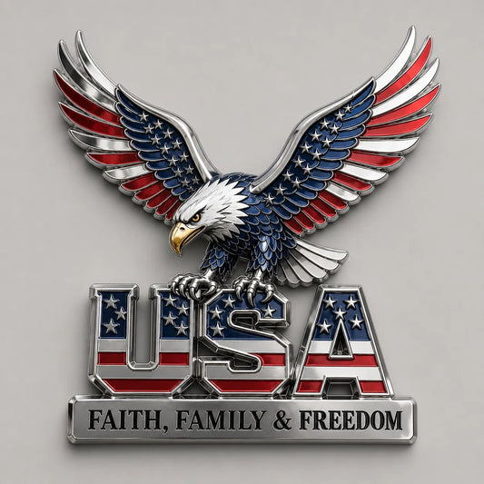 USA Faith, Family & Freedom Metal Emblem