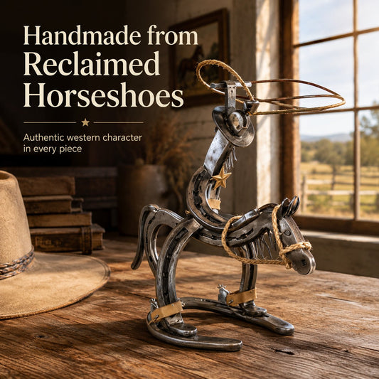 🔥Handcrafted  Cowboy Iron Pony Ornament