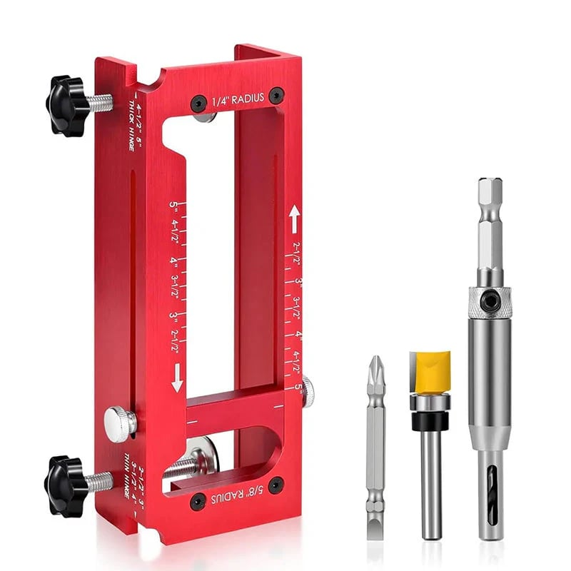 🔥HOT SALE🔥Adjustable Door Hinge Mortise Jig Kit