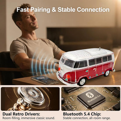 🚌WS-267BT Rechargeable Portable Bluetooth Speaker (Bus/Campervan Shape, ABS Build, 50Hz-20kHz)