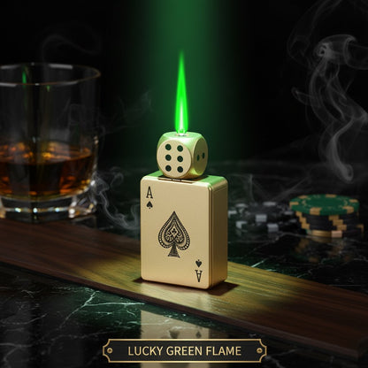 🎉Buy 1 Get 1 Free🎲Windproof Poker Dice Rotating Cigar Lighter, Butane Refill (Not Included)