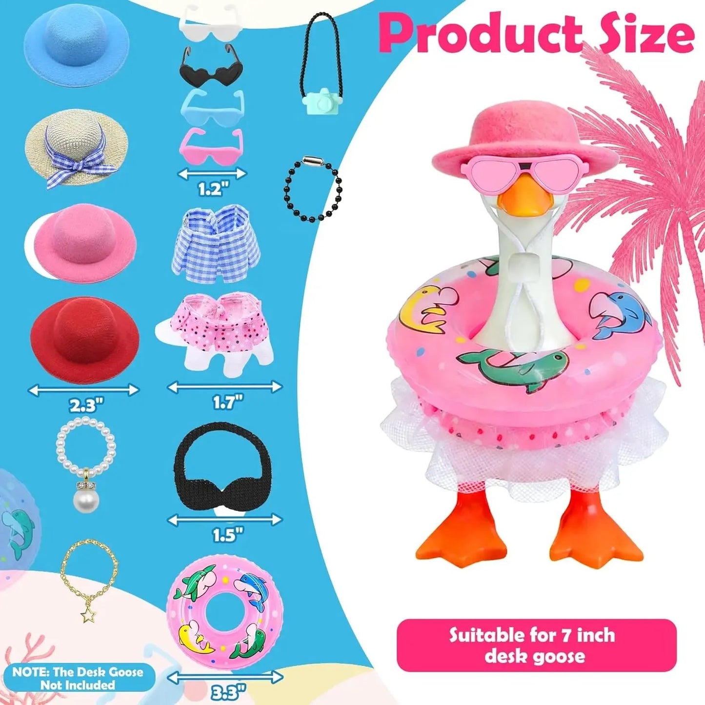 16PCS Mini Desk Goose Outfit Set