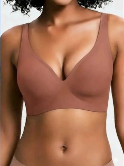 Wireless Seamless Deep-V Push-Up Bra