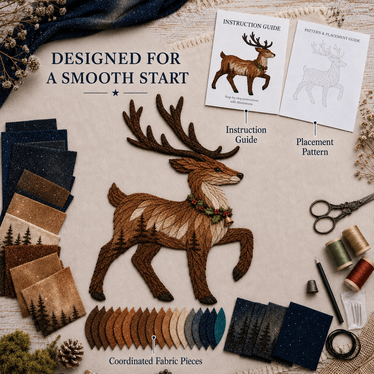 🧵 Christmas Fabric Art Door Hanging Craft Kit