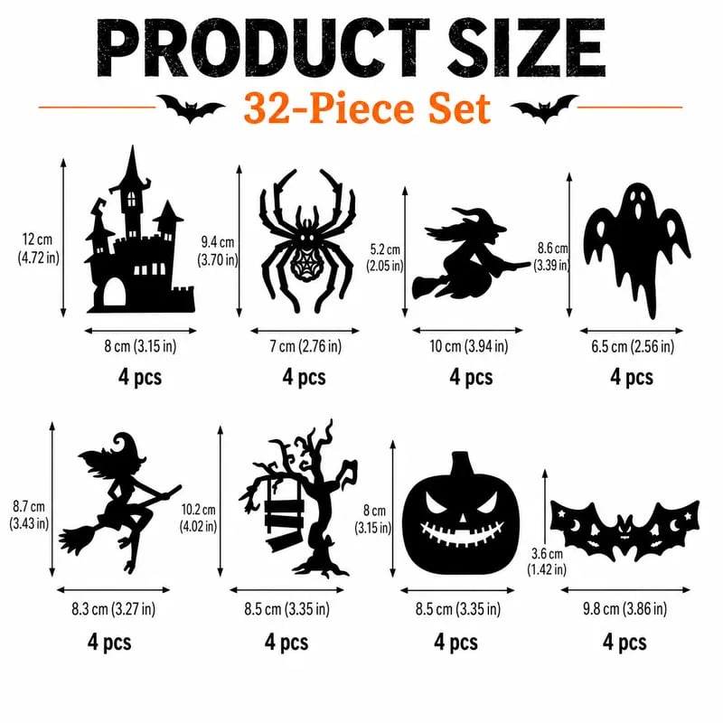 🎃Halloween LED Silhouette Wall Light Stickers, Battery Powered Peel