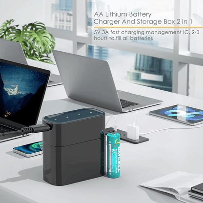 🔋 Portable Smart 8-Slot Rechargeable Battery Charger