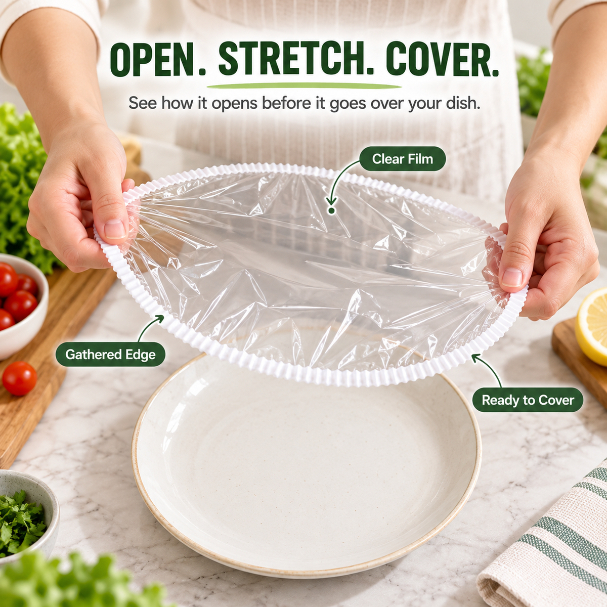 🍽️✨ WrapEase – Clear Food Wrap for Bowls & Plates