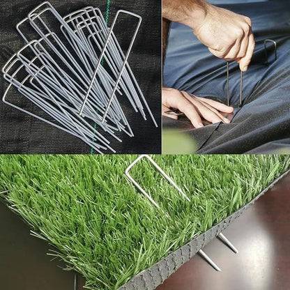 🚙50-Piece Garden Ground Stake Set——Pack of 50 U-Shaped Ground Stakes