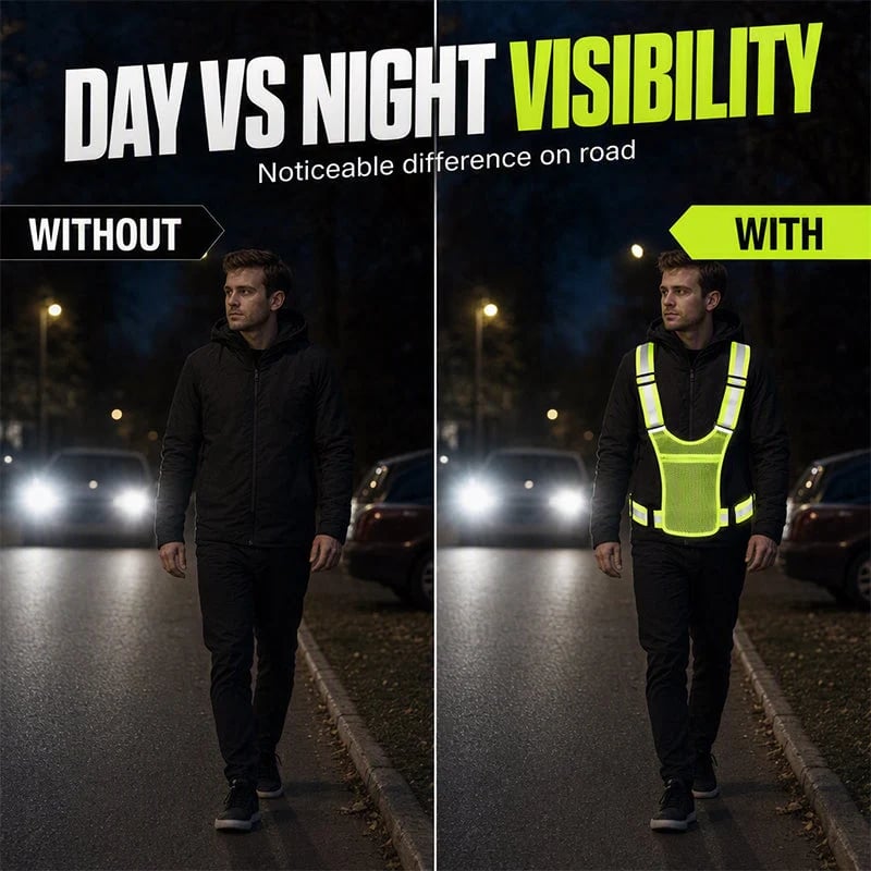 💥Buy 1 get 1 free 🔥High Visibility Reflective Vest Adjustable Safety Running Gear with Pocket