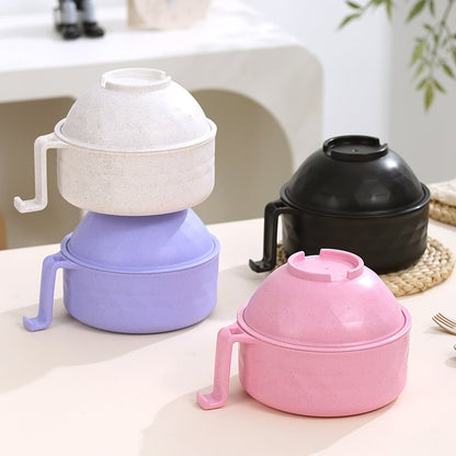 🍜Ramen Bowl Set, 1/2 Counts Microwave Safe Instant Noodle Bowl & Tableware Kit, Durable Matching Lunch Box For Student and Office Workers
