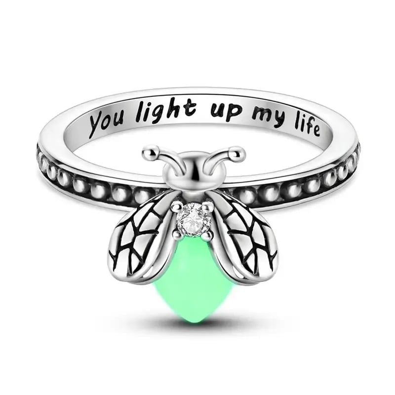 💍Firefly Glow Ring S925 Silver ✨ – Luminous Nature-Inspired Zircon Ring for Women | Cute Night Glow Jewelry Gift for Her