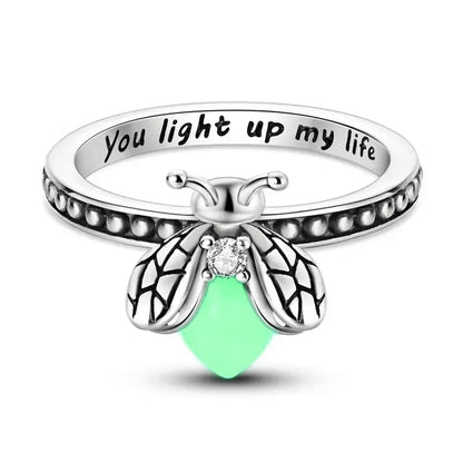 💍Firefly Glow Ring S925 Silver ✨ – Luminous Nature-Inspired Zircon Ring for Women | Cute Night Glow Jewelry Gift for Her