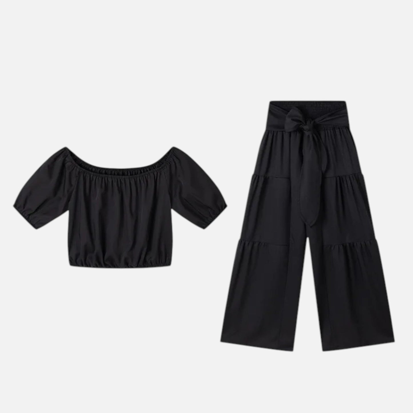 Women’s Puff Sleeve Lace-Up Co-Ord Set