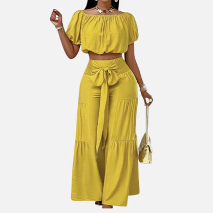 Women’s Puff Sleeve Lace-Up Co-Ord Set