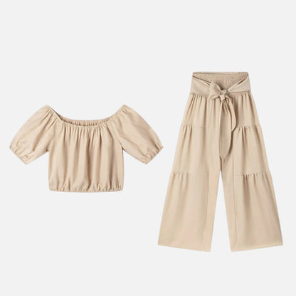 Women’s Puff Sleeve Lace-Up Co-Ord Set