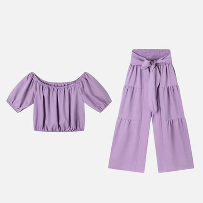 Women’s Puff Sleeve Lace-Up Co-Ord Set