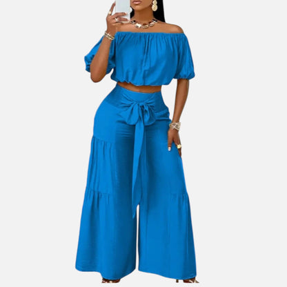 Women’s Puff Sleeve Lace-Up Co-Ord Set
