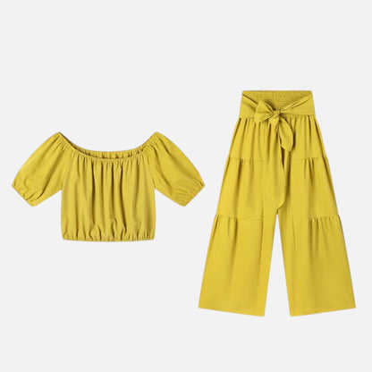 Women’s Puff Sleeve Lace-Up Co-Ord Set