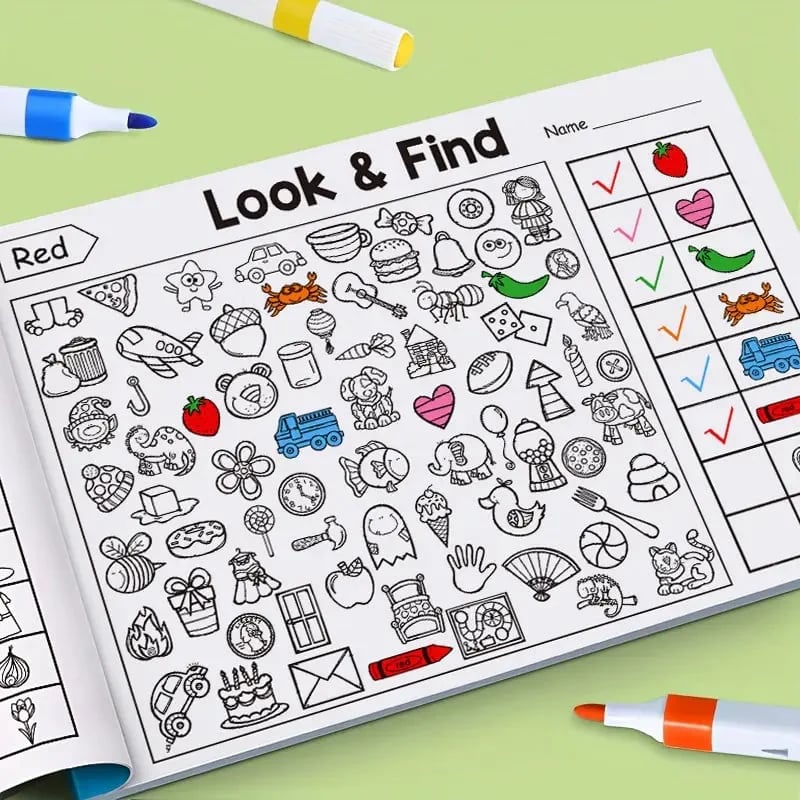 ✍️🧠Interactive Look & Find Colouring Book