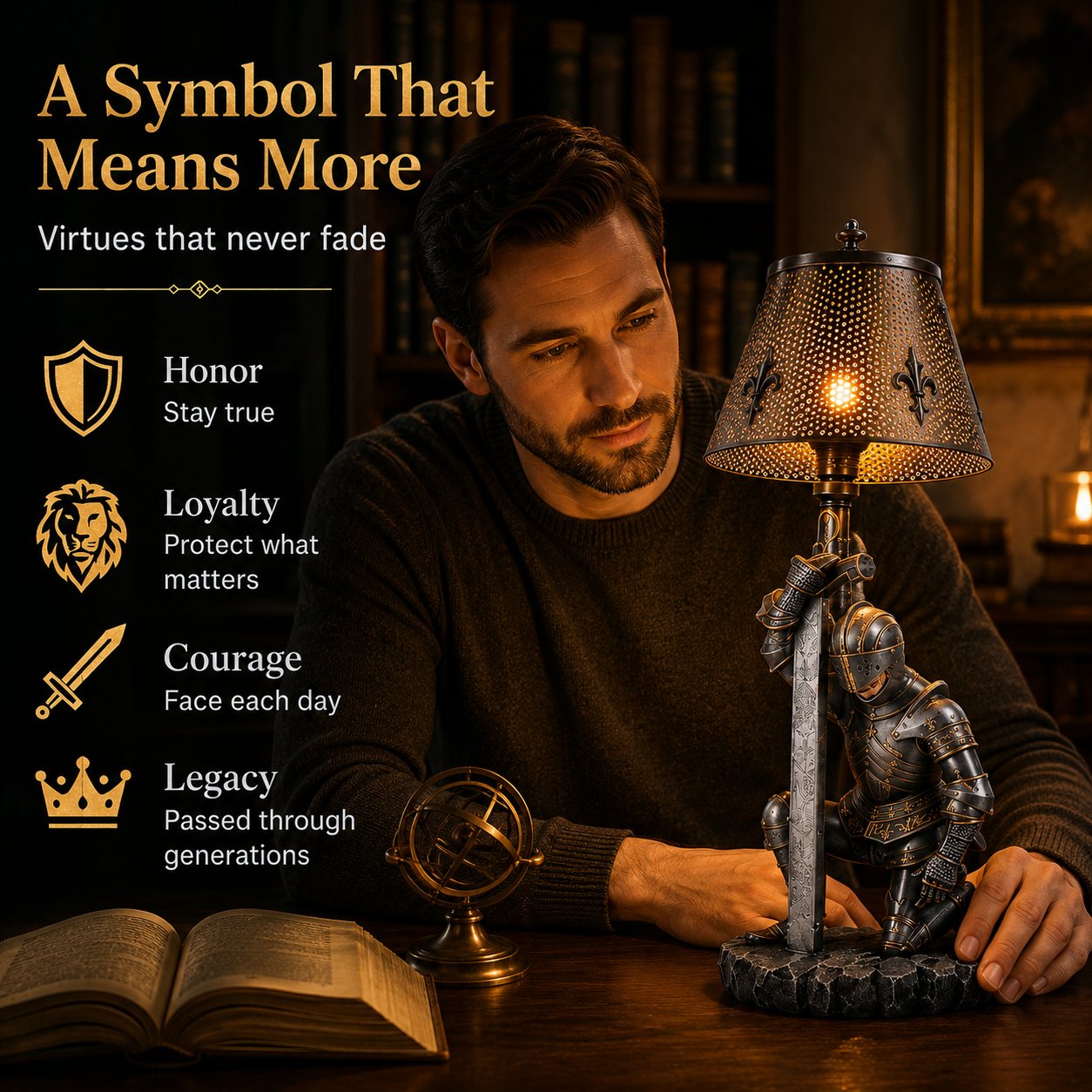 ⚔️ The Honorbound Medieval Knight Lamp - A Timeless Guardian of Courage, Loyalty & Honor.🏅