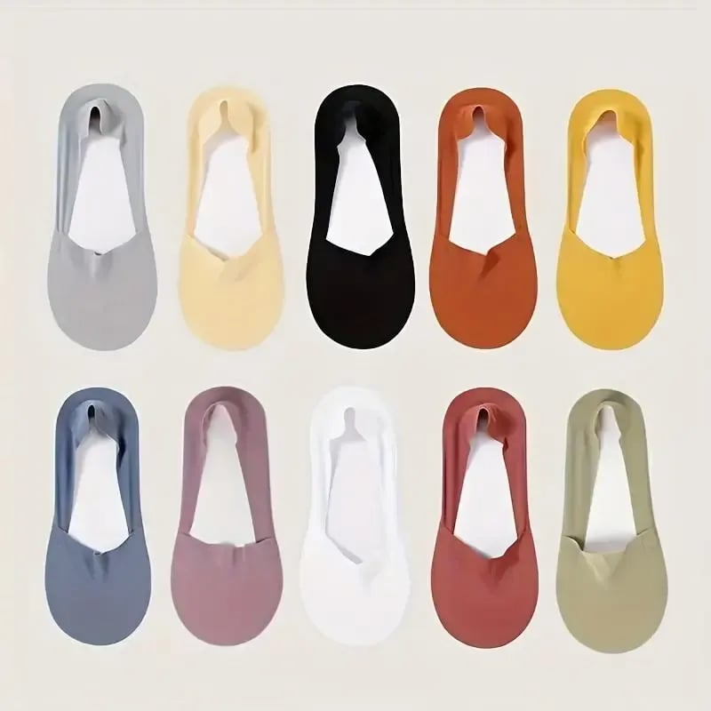 🌟 Ultimate Spring & Summer Socks 🌟10-Pair Pack Women's Solid-Color Sheer Invisible Socks