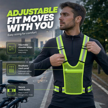 💥Buy 1 get 1 free 🔥High Visibility Reflective Vest Adjustable Safety Running Gear with Pocket