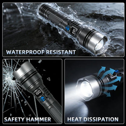 🔥2-in-1 Strong Flashlight --Digital Display Of Power🔦