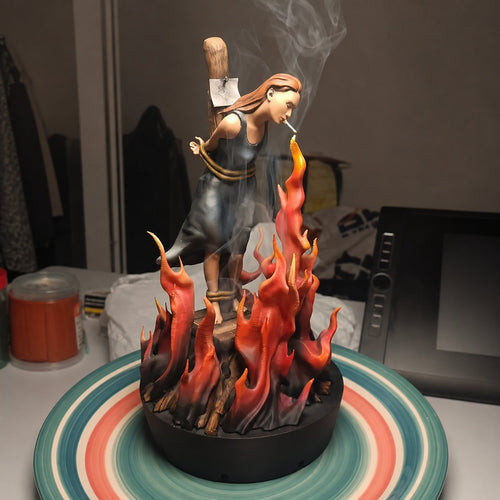 🧙‍♀️Witch Burn Sculpture Backflow Incense Burner | Gothic Art Incense Holder