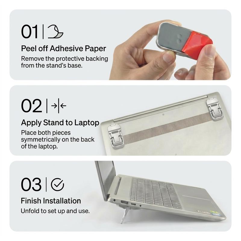 🔥Limited Time 50% Off✨2 Pack Adjustable Invisible Laptop Stands,Zinc Alloy Structure