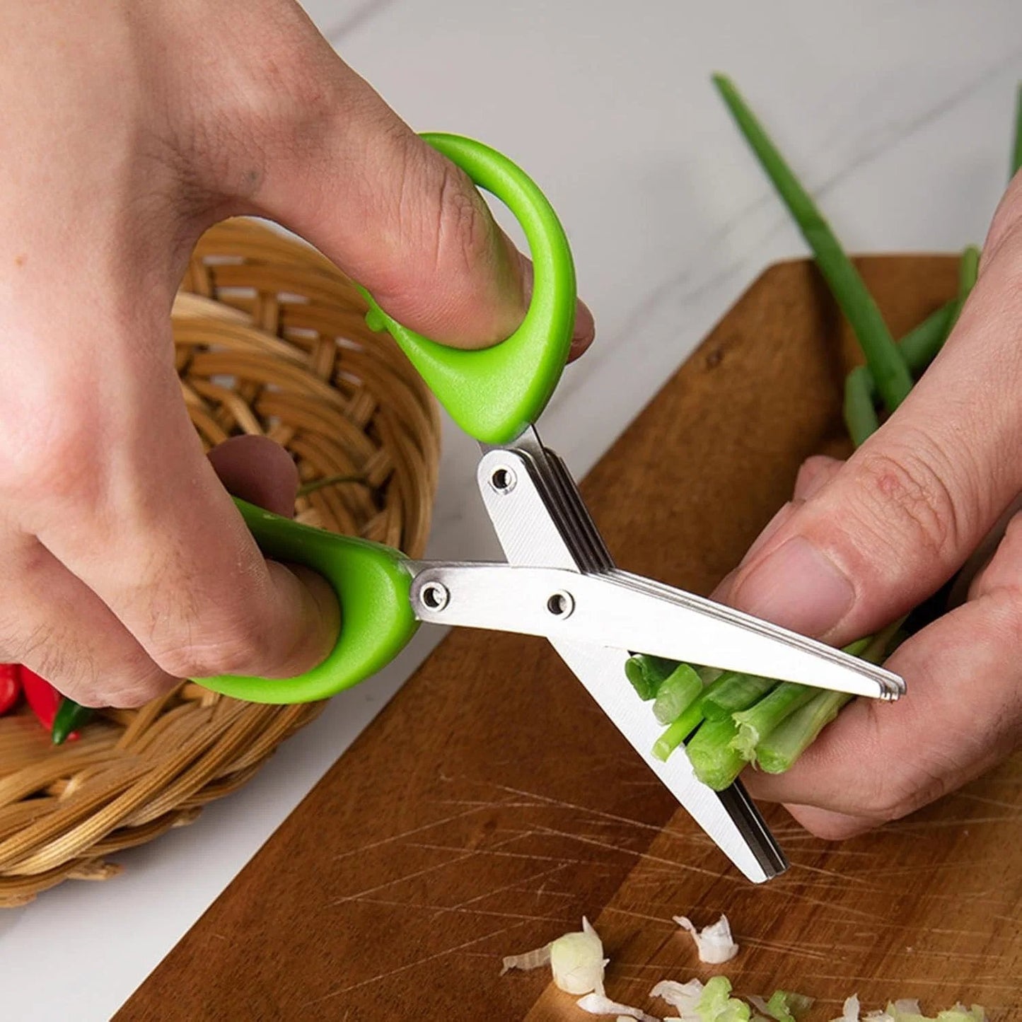 Buy 1 Get 1 Free 🎁Stainless Steel 5 Blades Scallion Cutter Scissors