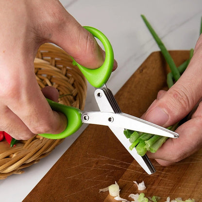 Buy 1 Get 1 Free 🎁Stainless Steel 5 Blades Scallion Cutter Scissors