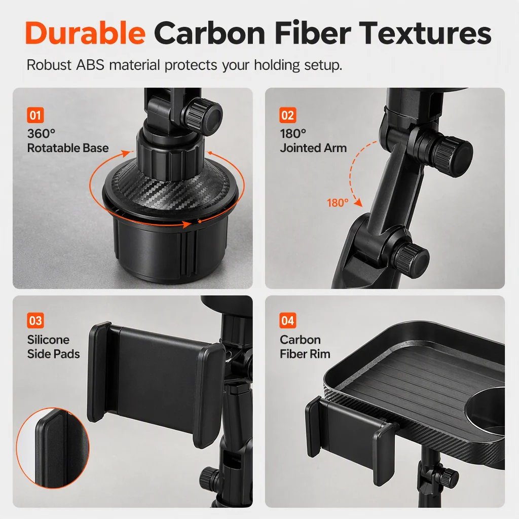 Multifunctional car cup holder organizer detail
