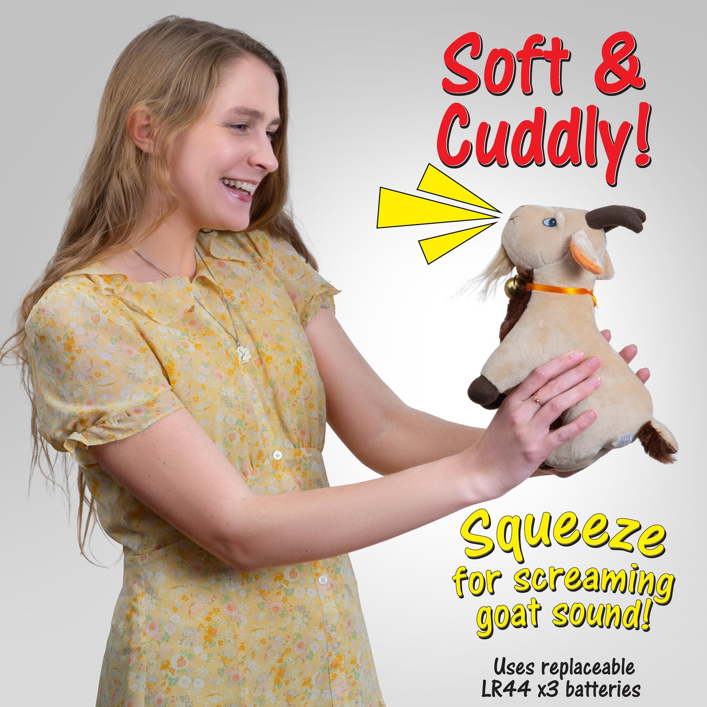 🐐 Screaming Goat Plush Toy – Funny Scream Desk Toy & Hilarious Gag Gift