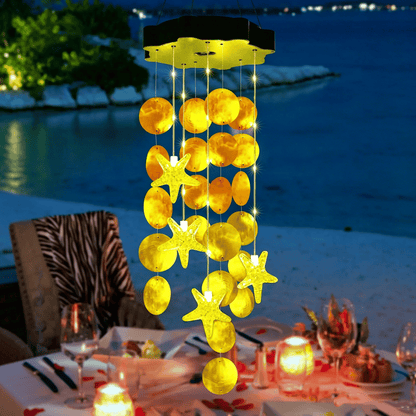 ✨Summer Garden Decor✨Colorful Solar Outdoor Shell Wind Chime Hanging Light!