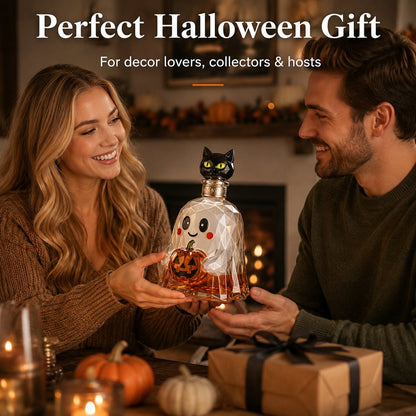 🔥HOT SALE🔥Ghost Pumpkin Halloween Decanter 🎃 Spooky Glass Whiskey Bottle