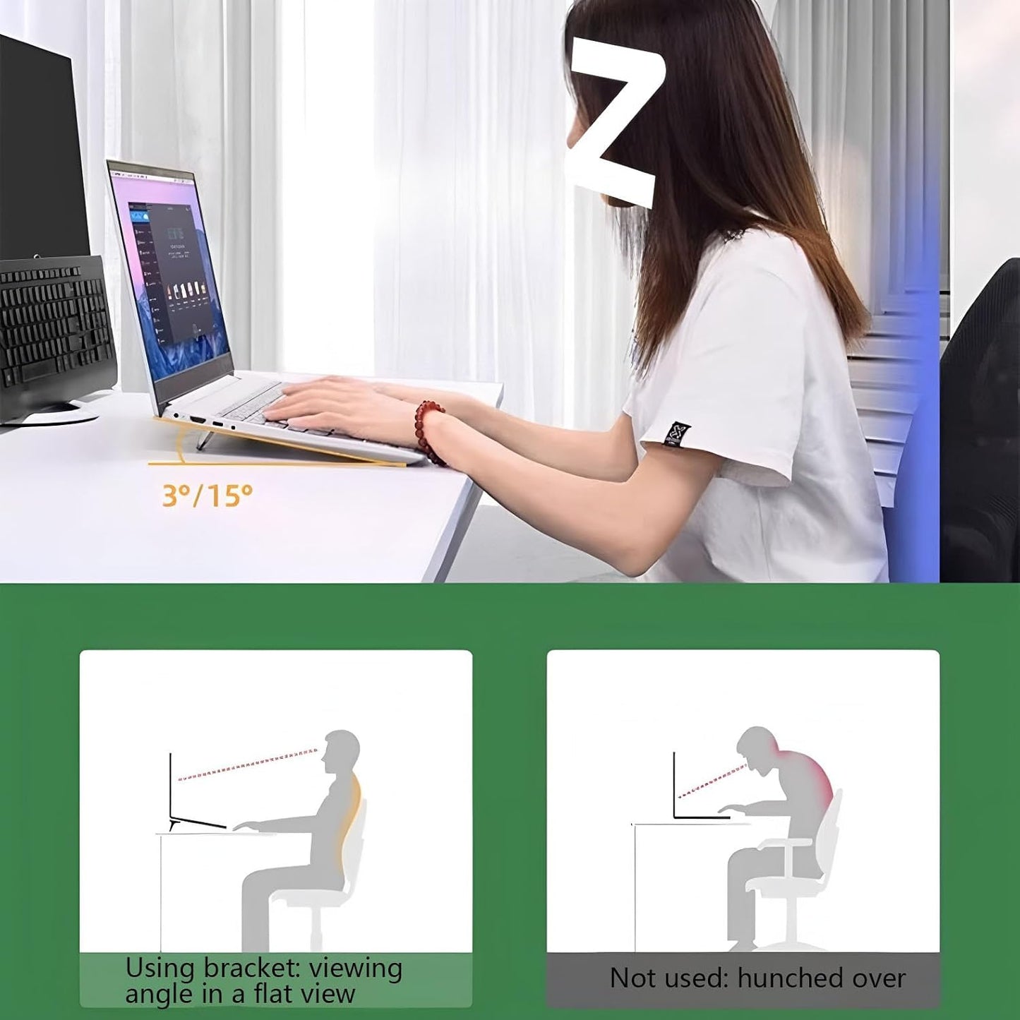 2 Pcs Zinc Alloy Foldable Laptop Stand